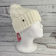 Kate Spade New York Cable Knit Pom Beanie Hat Cream New! NWT