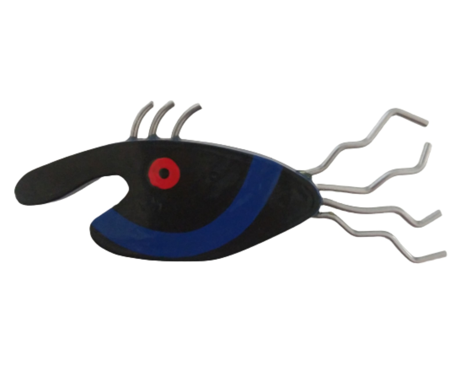 Art Brooch Blue 80s Jewelry Hand painted SoHo Cologne