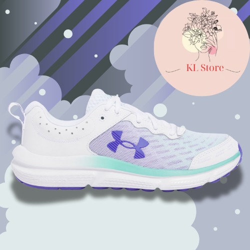 NWT UA Charged Assert 10 Women's Running Shoes |Wht/Green/Virtual Violet Sz:11