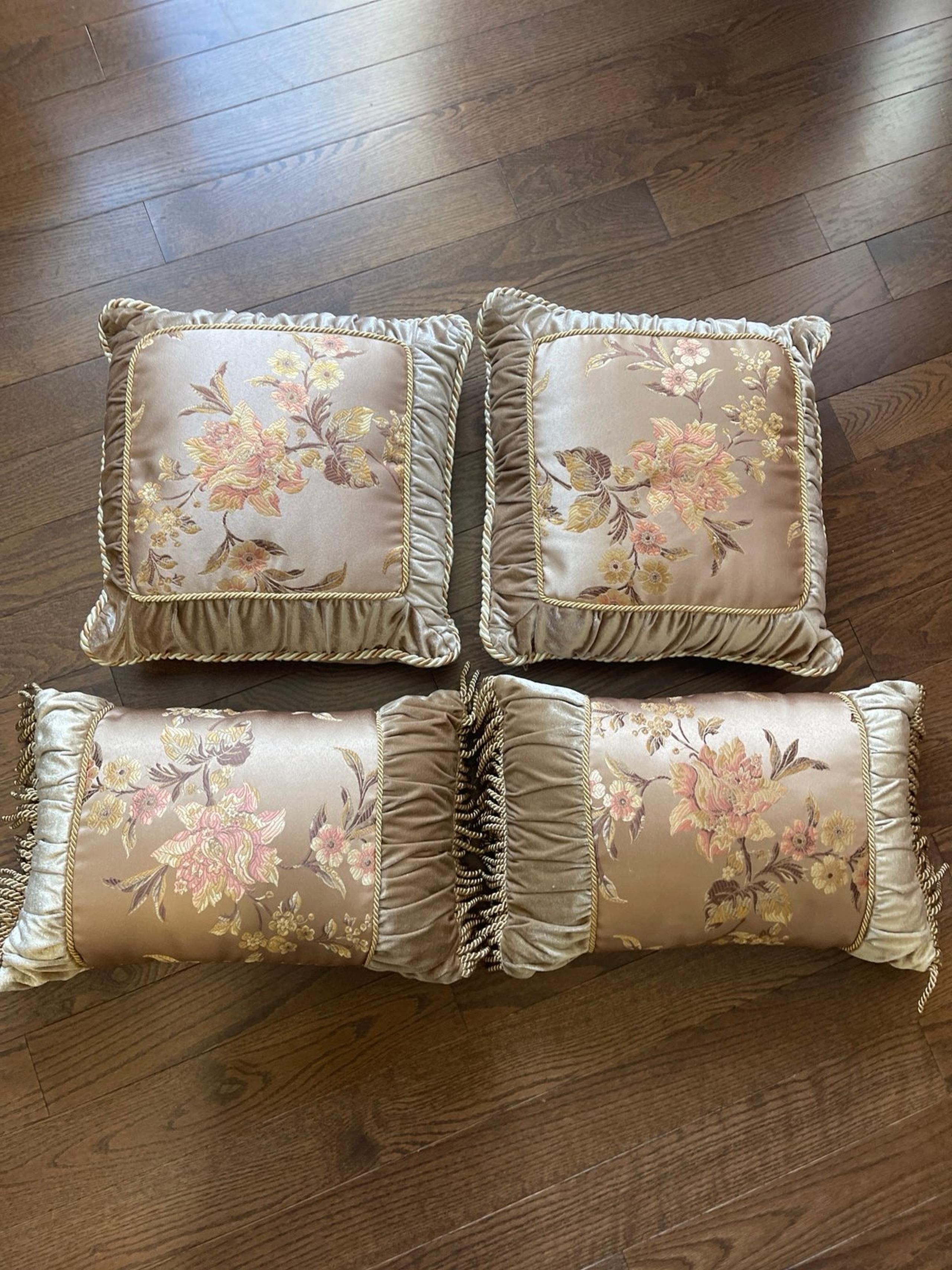 New Four Decorative Satin Pillows Bloomingdales