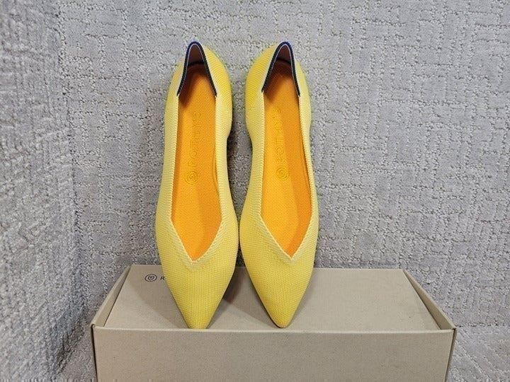 Rothy’s Womens Size US 8 The Point Sunshine Pointed Toe Slip On Ballet Flat
