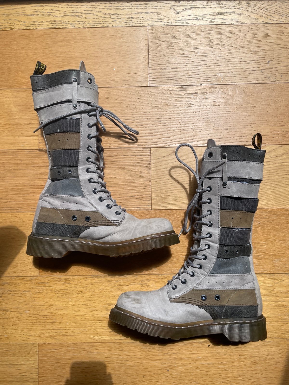 Rare Dr. Martins Thema 14 Holes 1914 Belt Strap Tall Boots Sz 7