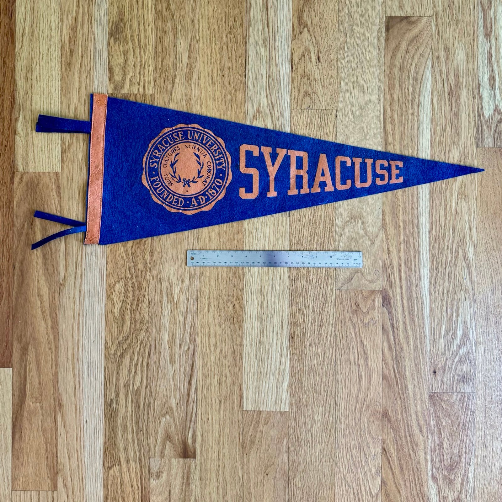 Vintage Syracuse University Orangeman Football Basketball Banner Pennant