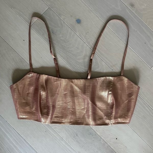 Retrofete silk metallic crop top