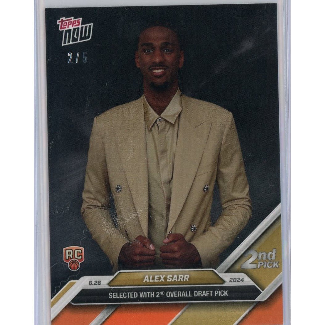 2024 Topps Now Alex Sarr #D2 Orange #/5 Rookie Card