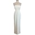 AQUA Women's Formal Dress Size 6 White Crepe Cut Out Thigh Slit Evening Gown