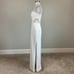 AQUA Women's Formal Dress Size 6 White Crepe Cut Out Thigh Slit Evening Gown