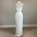 AQUA Women's Formal Dress Size 6 White Crepe Cut Out Thigh Slit Evening Gown