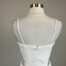 AQUA Women's Formal Dress Size 6 White Crepe Cut Out Thigh Slit Evening Gown