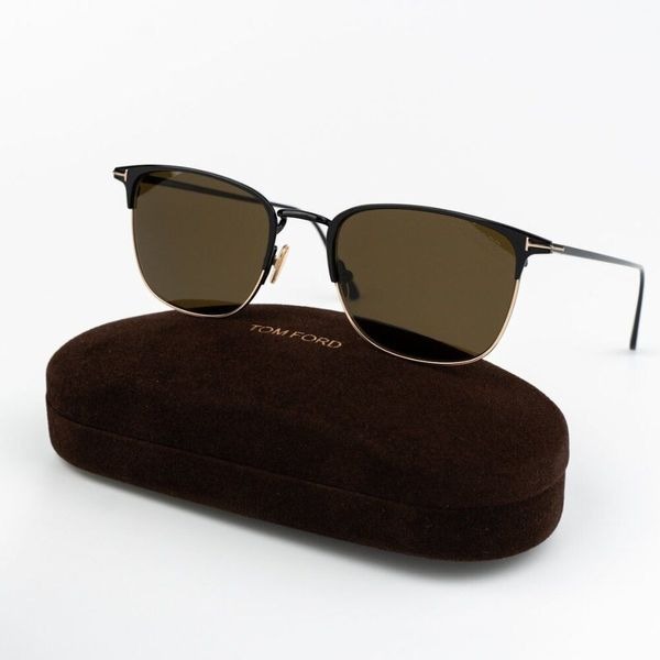 Tom Ford LIV Men Sunglasses Shiny Black Roviex Square FT0851 01J BRAND NEW