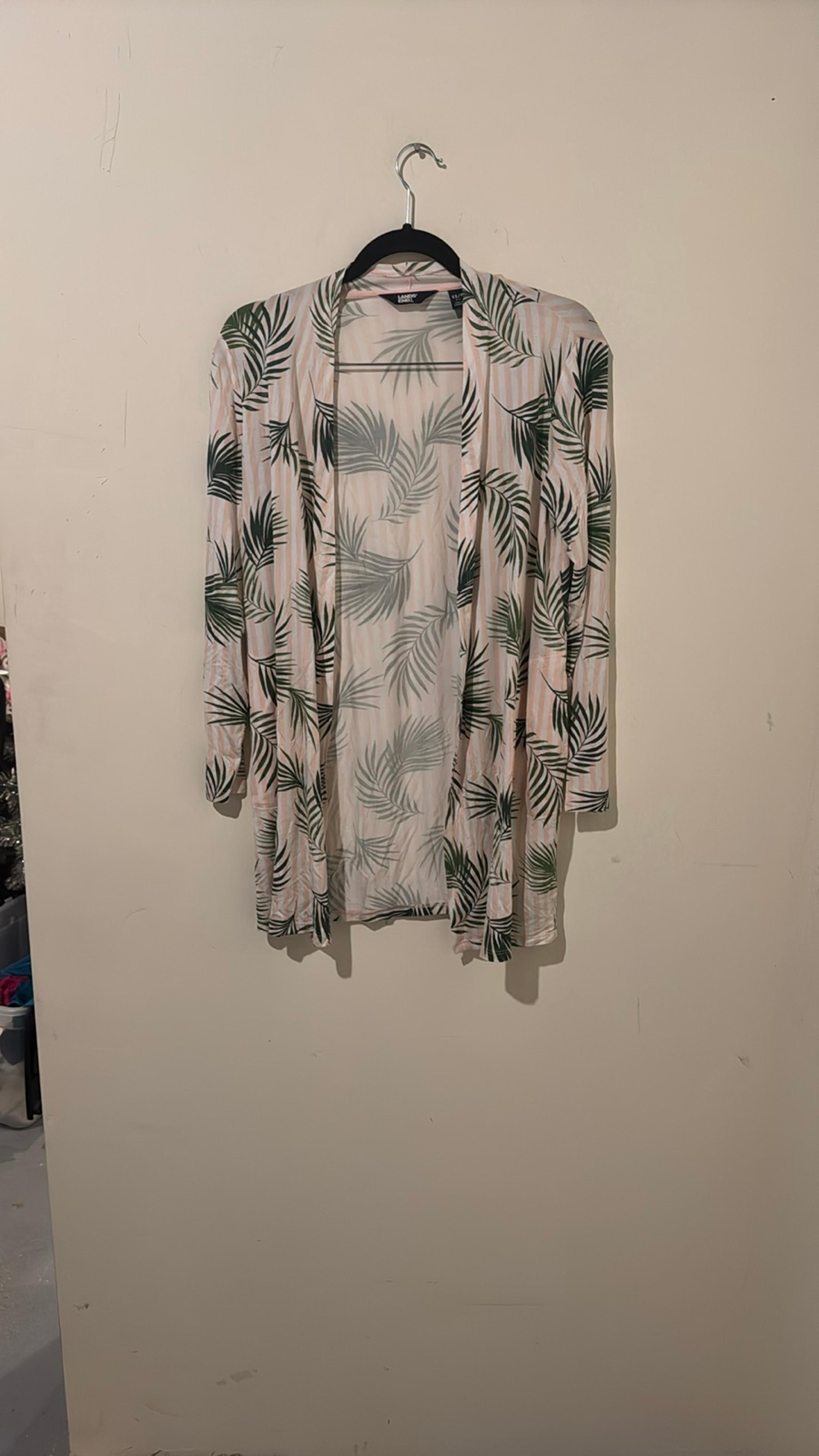 Lands End Women's Lightweight Jersey Knit Long Cardigan Print size Xs