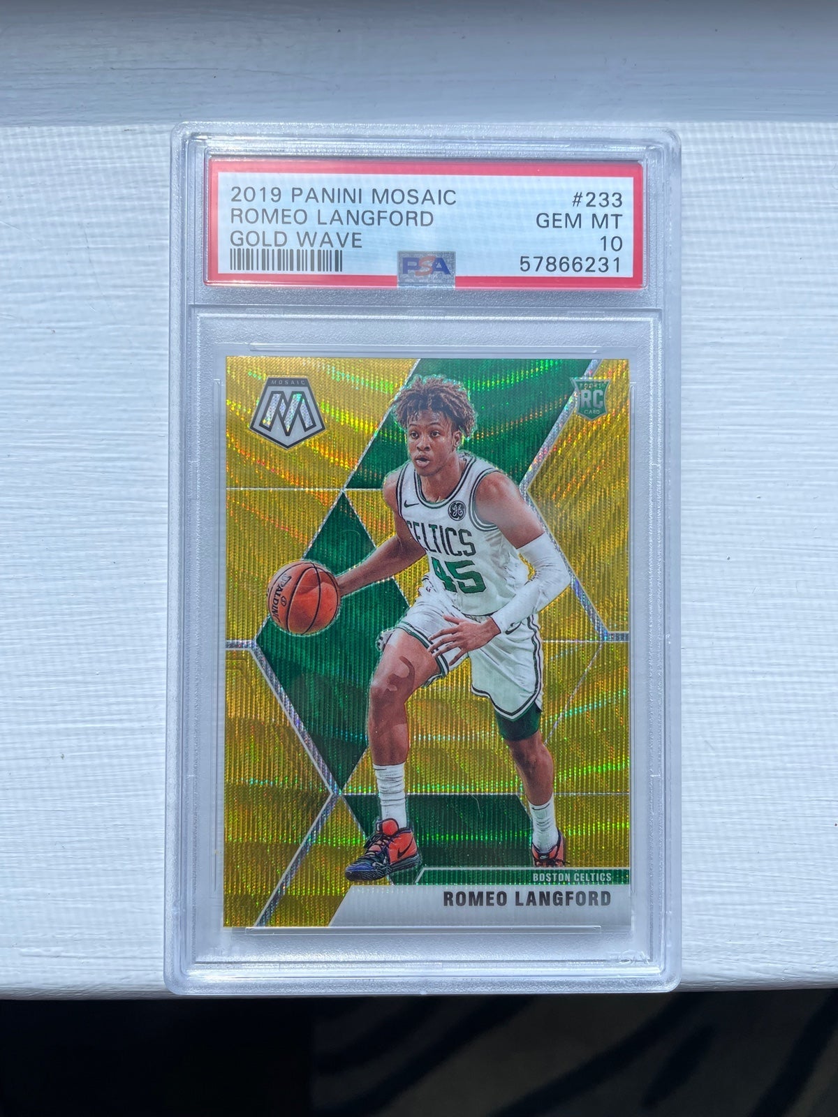 2019-20 Mosaic Romeo Langford Gold Wave PSA 10 RC Rookie SSP Celtics Spurs