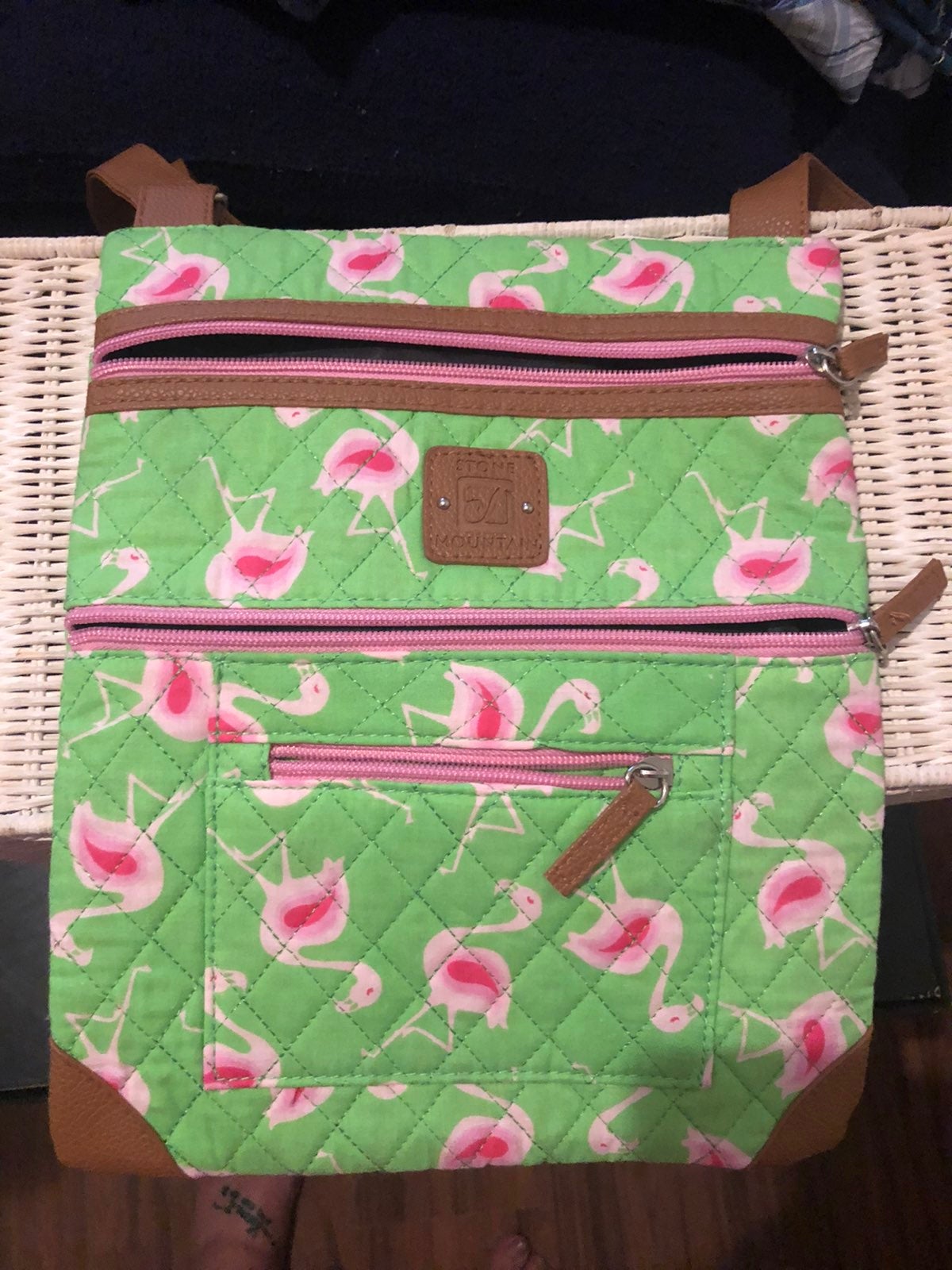 FANTAZIO Handbag Shoulder Flamingo Summer Pattern 412 Shoulder Handbag FANTAZIO Handbag Shoulder Flamingo Summer Pattern 412 Shoulder Handbag