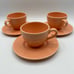 Pagnossin Treviso Italy Cups And Saucers Peach Set of 3