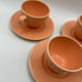 Pagnossin Treviso Italy Cups And Saucers Peach Set of 3