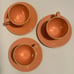 Pagnossin Treviso Italy Cups And Saucers Peach Set of 3