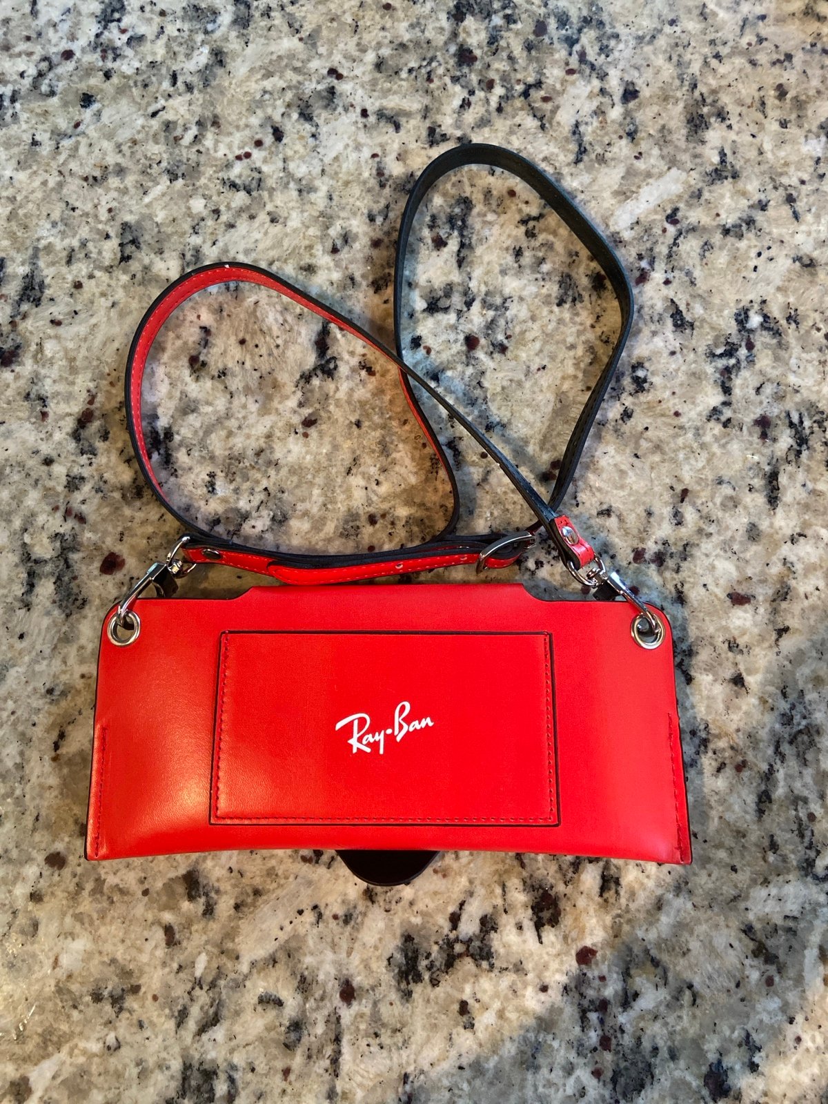Authentic Rare Rayban sling pouch for Sunglasses crossbody shoulder bag red