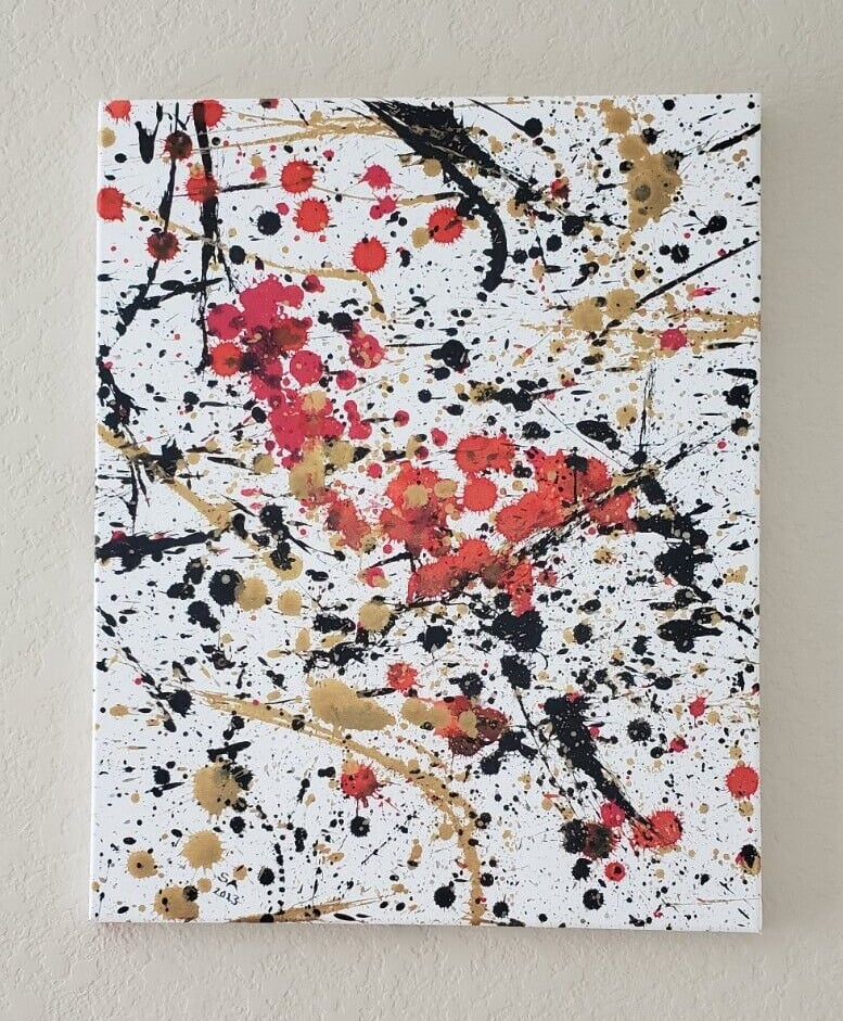 Original Painting Jackson Pollock style on Stretched CANVAS