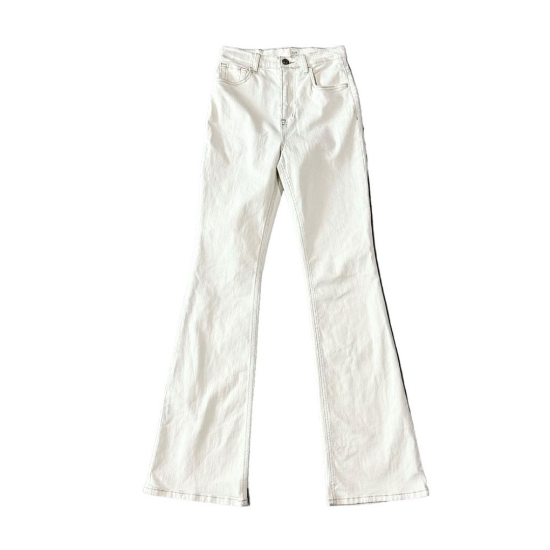 C/E Current/Elliott White Boot Cut Flare High Rise Denim Jeans Size 26 NWT
