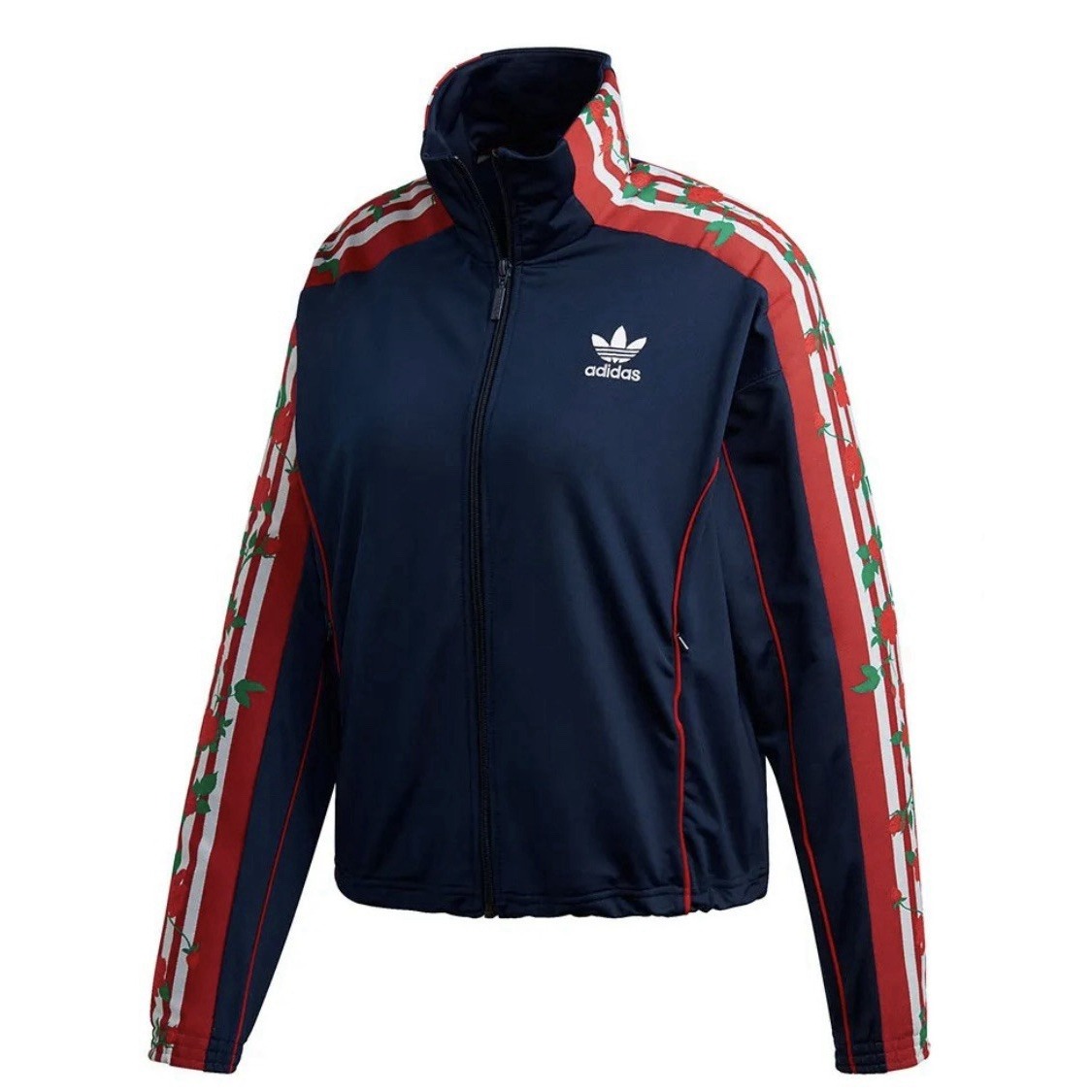 Adidas Originals Women's Full Zip Roses TrackTop Size Small Navy Blue Jacket New