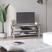 TV Media Center with MIddle Console Shelving and X Side Bar, White Oak