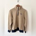 Patagonia men’s woolyester fleece pullover tan navy wool blend size M