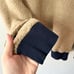 Patagonia men’s woolyester fleece pullover tan navy wool blend size M