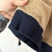 Patagonia men’s woolyester fleece pullover tan navy wool blend size M