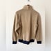 Patagonia men’s woolyester fleece pullover tan navy wool blend size M