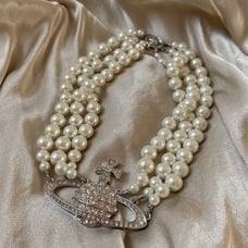 Vivienne westwood rhinestone charm necklace