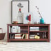 NEW Wood TV Stand for TVs up to 65 Inches w/ 4 Open Storage Shelves (Brown)
