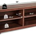 NEW Wood TV Stand for TVs up to 65 Inches w/ 4 Open Storage Shelves (Brown)
