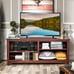 NEW Wood TV Stand for TVs up to 65 Inches w/ 4 Open Storage Shelves (Brown)