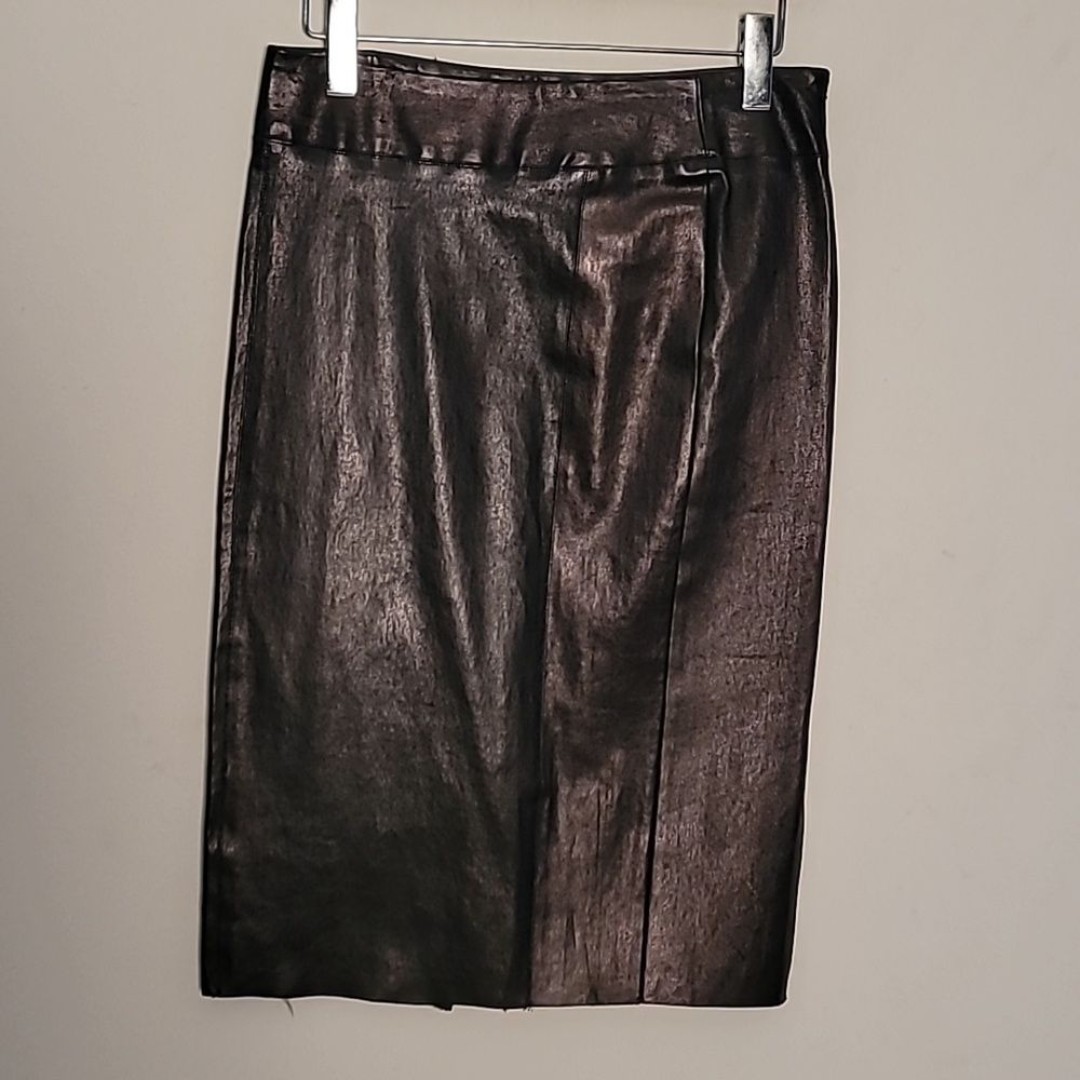 William B Two Tone Lamb Leather Pencil Skirt 8