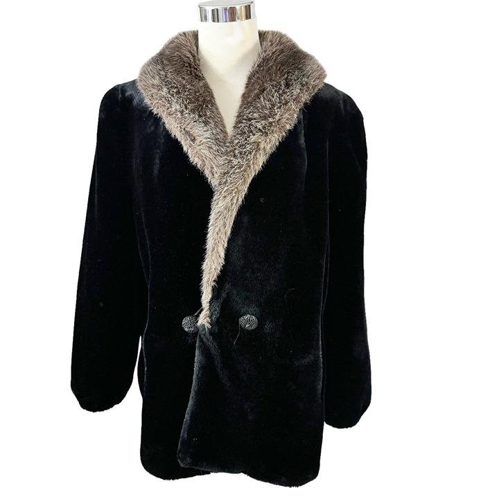 Hillmoor of New York Faux Fur Coat Size M to L Union Label USA Vintage 1960s