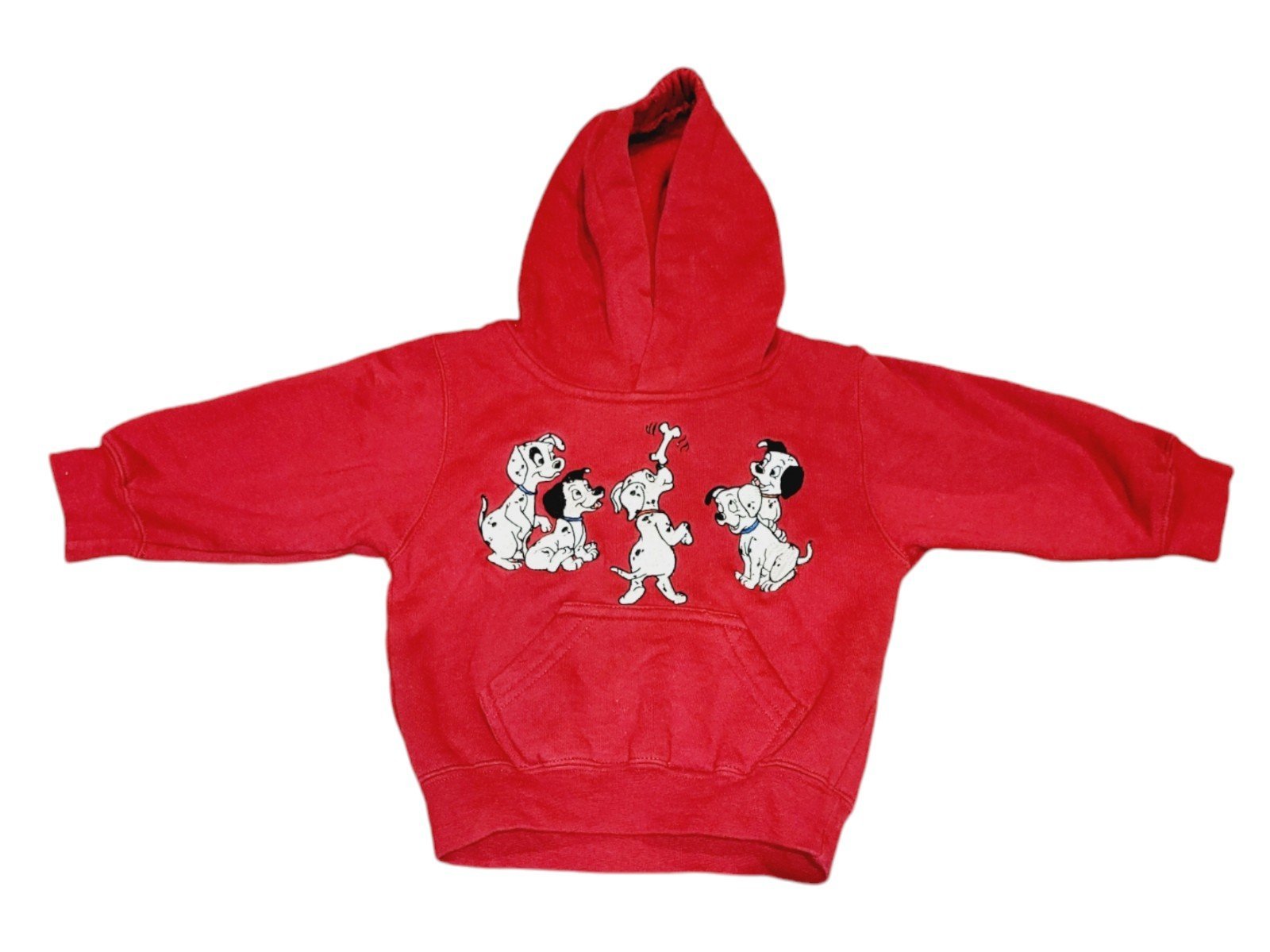 Disney Mickey Inc 101 Dalmatians Red Hoodie Sweater Vintage 90s RARE Child 6M