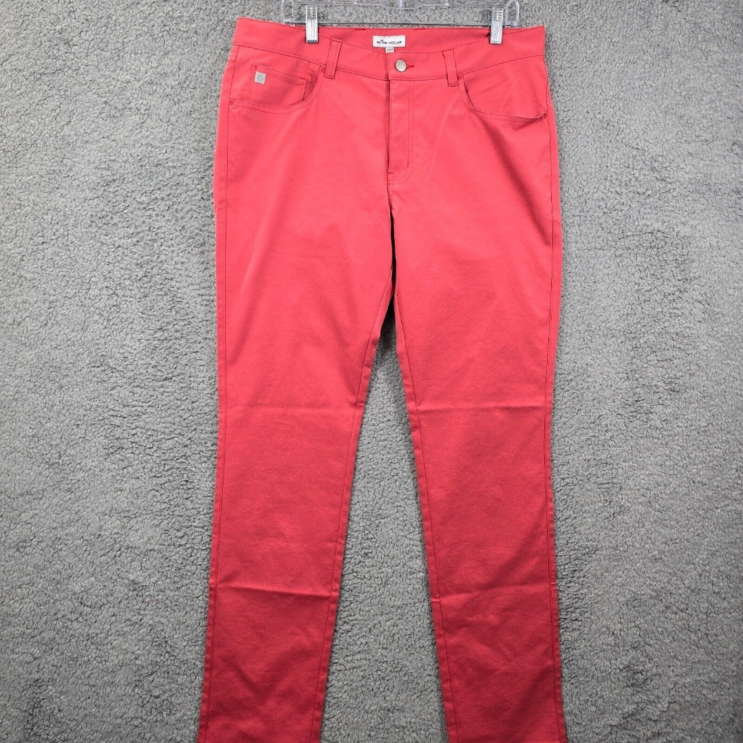 NWT Peter Millar Crown Sports Men's CRED Coral Chino Pants Size 35 x34 EBB6
