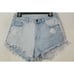 Rue 21 womens cut off jean shorts size 6 light wash 2 tone striped distressed