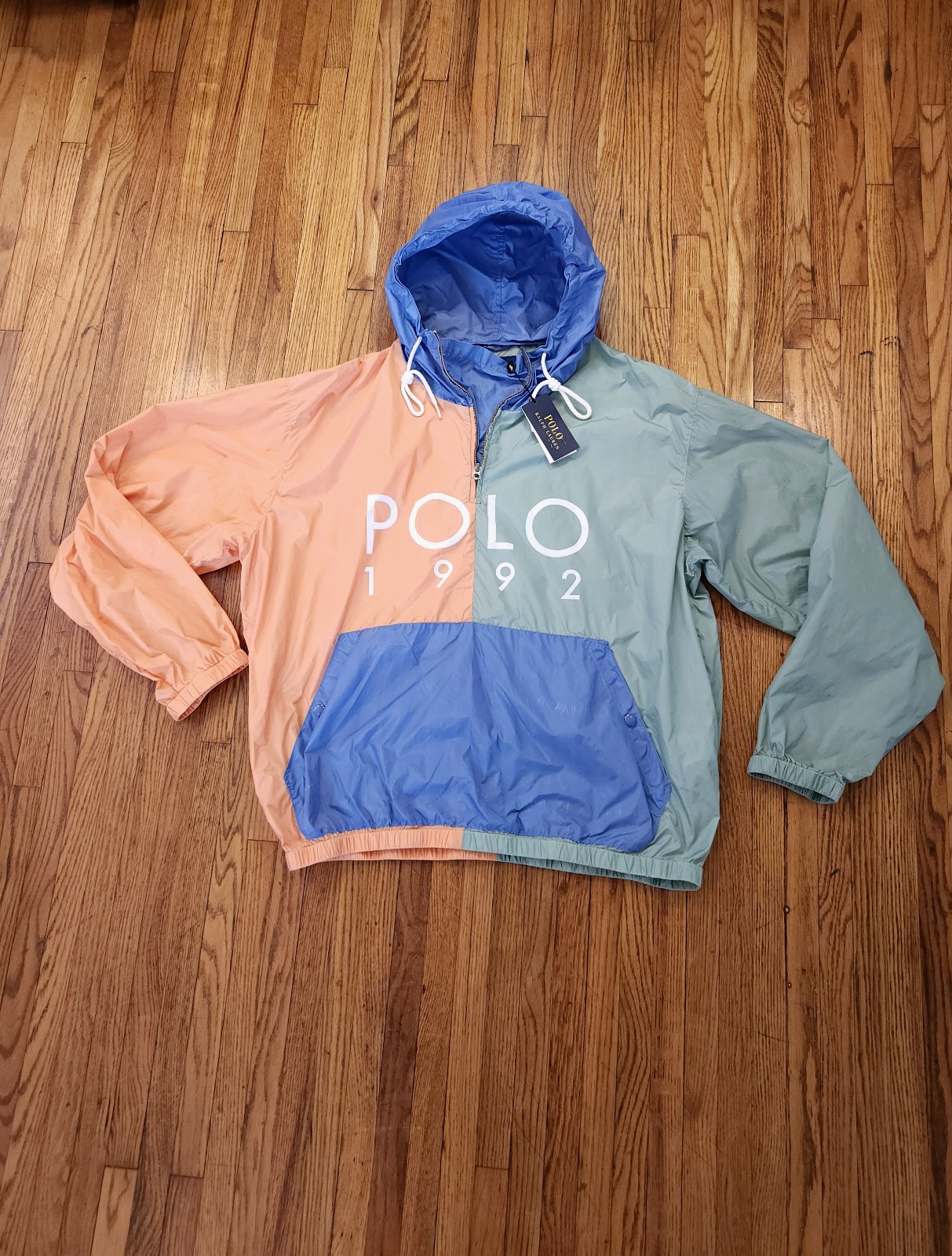 Ralph Lauren Polo 1992 Laguna 2 Stadium Windbreaker Color Block Jacket Size XL