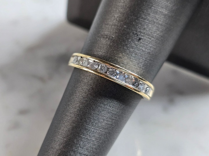 Womens Vintage Estate 10K Yellow Gold Diamond Ring 2.0g E5411