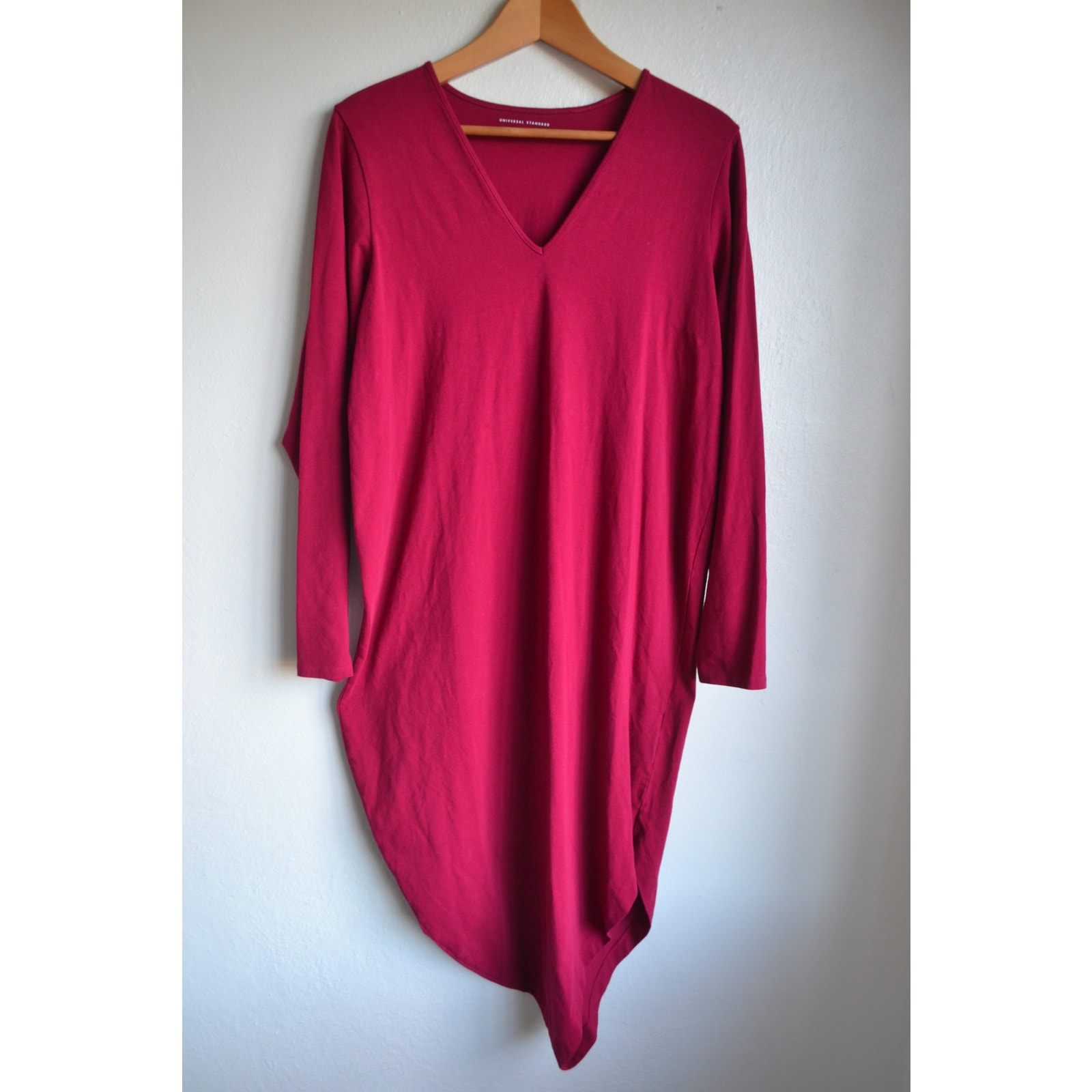 Universal Standard Geneva Dress Iconic Long Sleeve Asymmetrical Midi XS (10-12)
