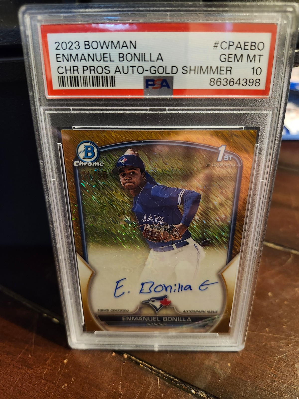 ENMANUEL BONILLA /50 AUTO PSA 10