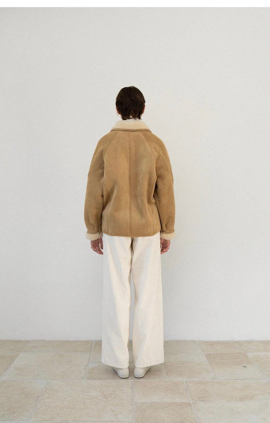 【LE】 shearling collar mustang jacket ■関税込み■ LE Shearling Collar Mustang Jacket - Beige