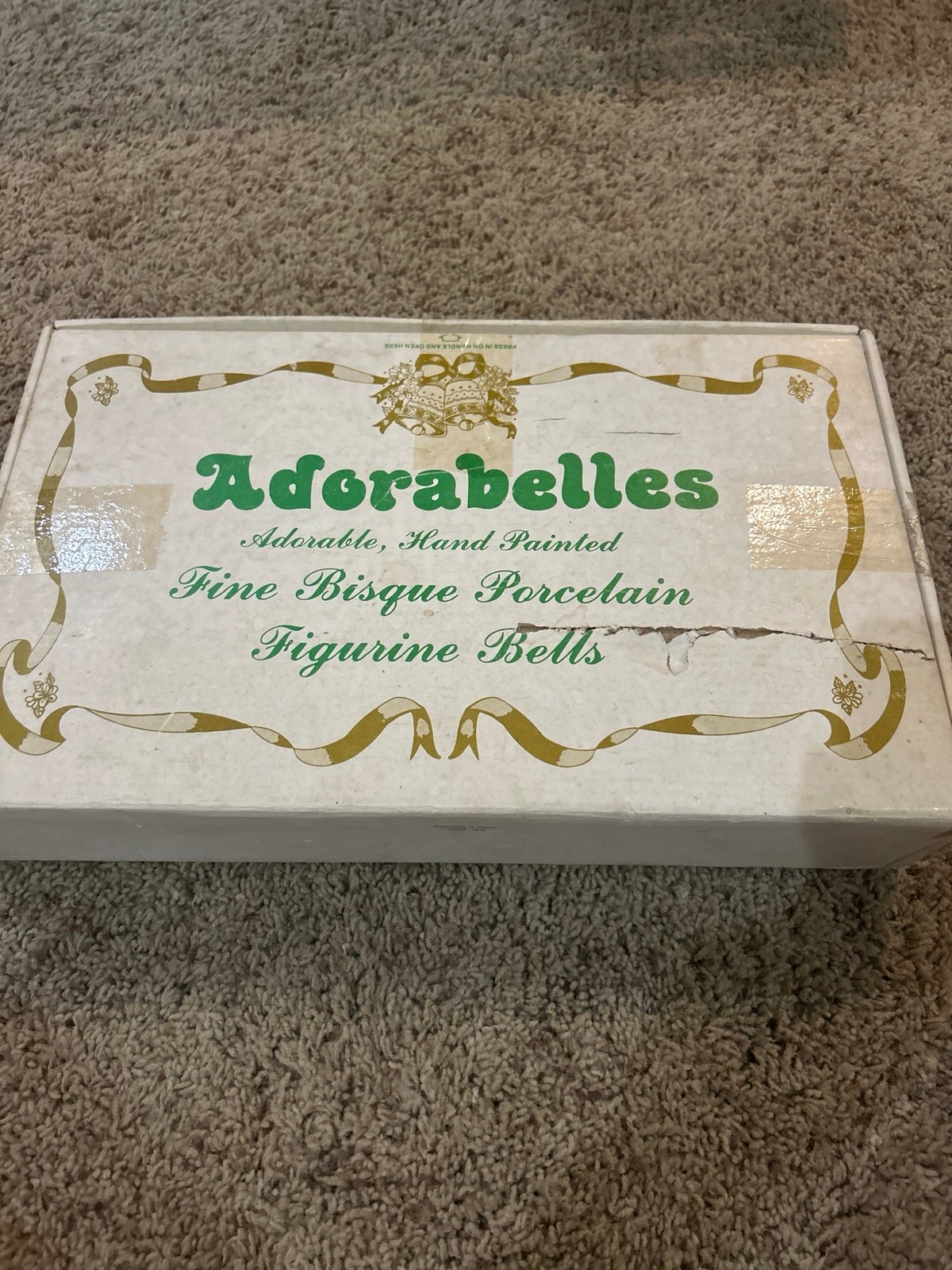 Adorable Porcelain Figurine Bells Rare Box
