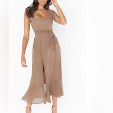 Show Me Your MuMu Dune Chiffon Midi Dress(Size Large)
