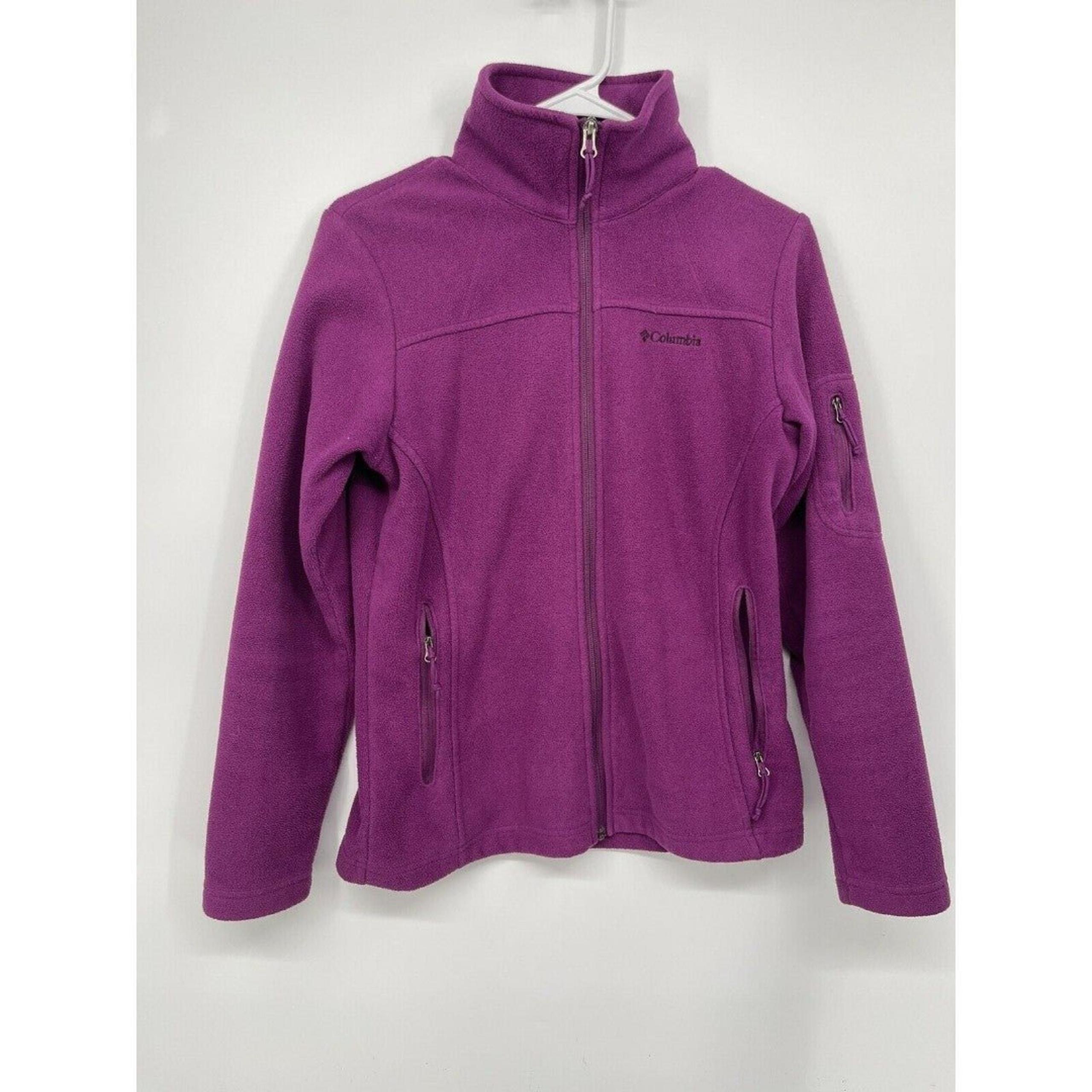 Columbia Jacket Womens XS Purple Fleece Full Zip Mock Neck Zipped Pockets