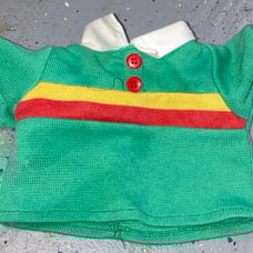 VINTAGE CABBAGE PATCH DESIGNER LINE GREEN STRIPED POLO SHIRT TOP