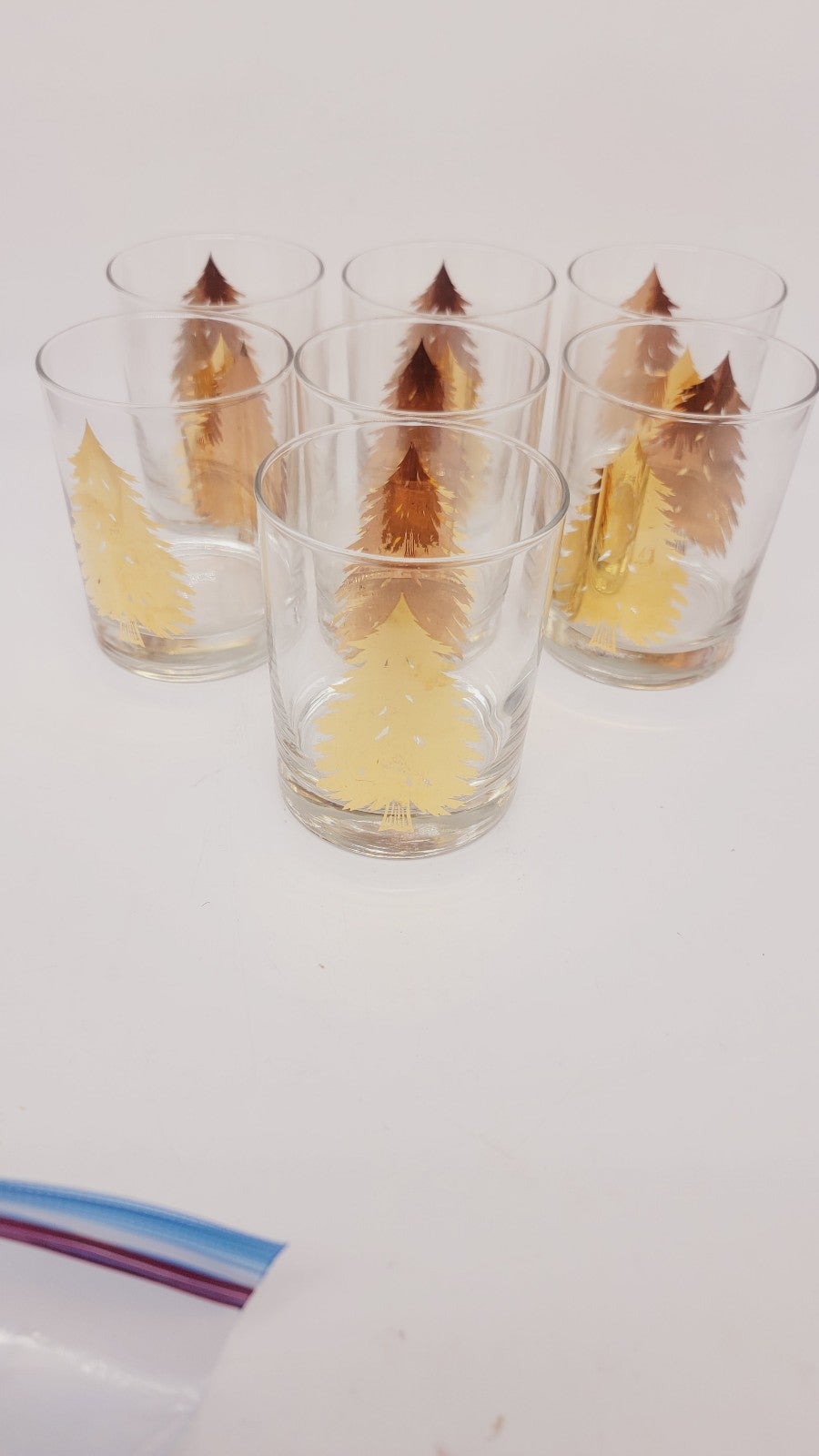 7-Vintage George Briard MCM Gold Tree glass cups