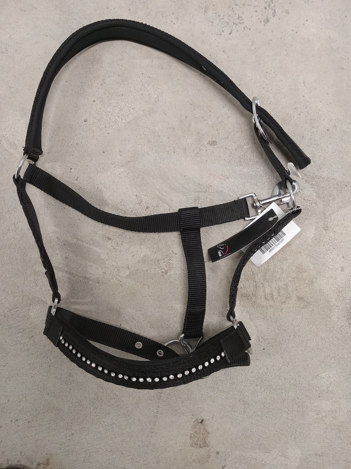 NEW Black Rhinestone Halter Horse Size