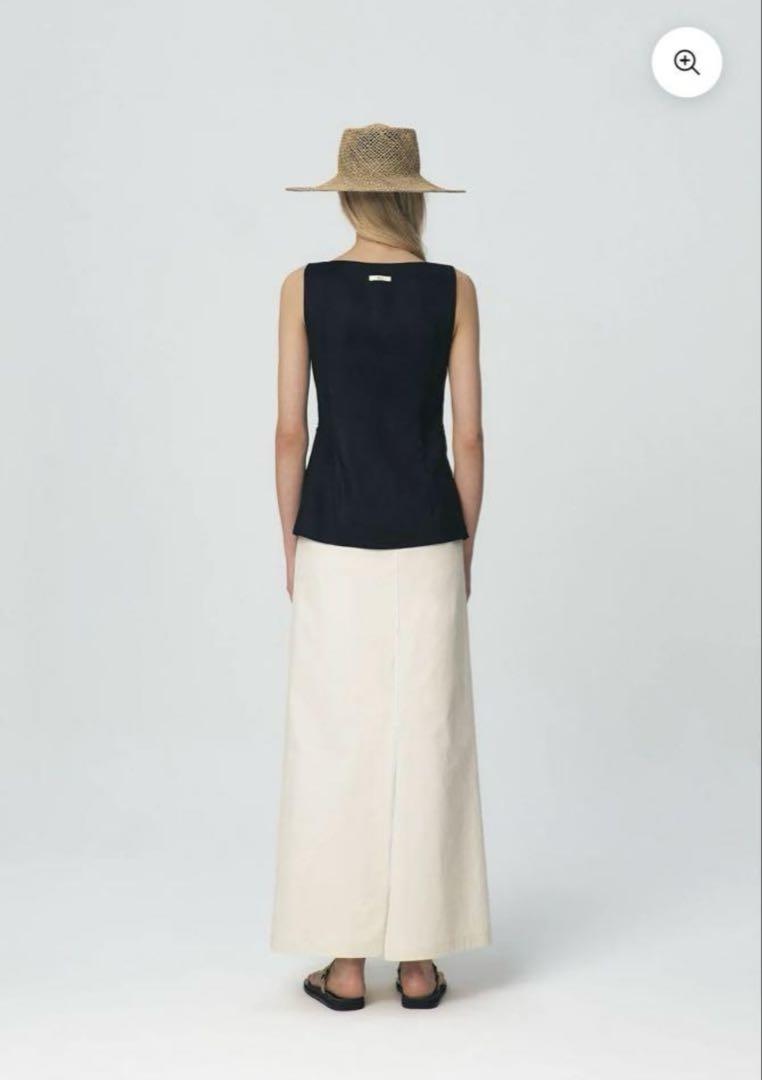 Kume LINEN BOAT-NECK VEST Sold Out Navy S Tank Tops